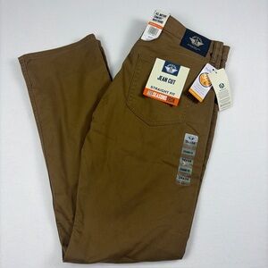 NWT DOCKERS Jean Cut Straight Fit 34X34 ALL SEASONS TECH Brown Dark-Khaki New